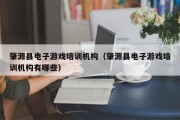 肇源县电子游戏培训机构（肇源县电子游戏培训机构有哪些）