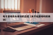 电子游戏街头采访的总结（关于玩游戏时的采访）