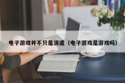 电子游戏并不只是消遣（电子游戏是游戏吗）