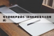 电子游戏机声音调小（游戏机调音量大小在哪调）